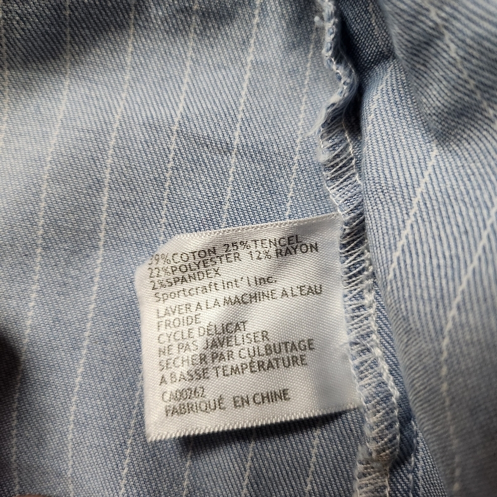 Bylyse Pinstripe Light Denim Jacket Colourful Size XXL - Picture 4 of 12